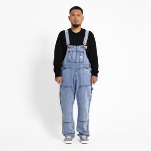 Superego - Overall Carpenter Double Knee Denim Loose Straight Snow Light Blue OVA01A