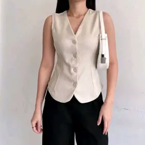 Aura vest Rompi Kemeja Wanita-Atasan Wanita Atasan Outer Basic-Blazer tanpa lengan Korean Style Nyaman di Pakai