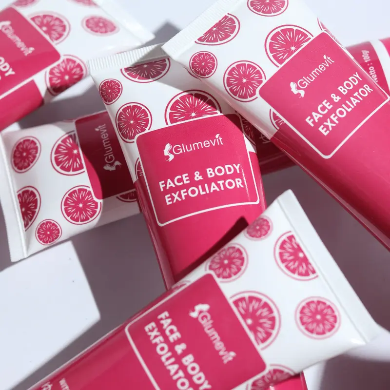 Glumevit Exfoliating Face & Body Eksfoliasi wajah Penghilang Daki Mengangkat Sel Kulit Mati 8
