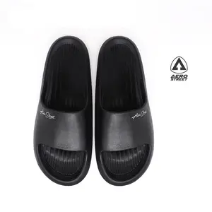 Aerostreet 36-44 Ceilo Hitam - Sandal Sendal Selop Slip On Casual Pria Wanita Aero Street AAAAA