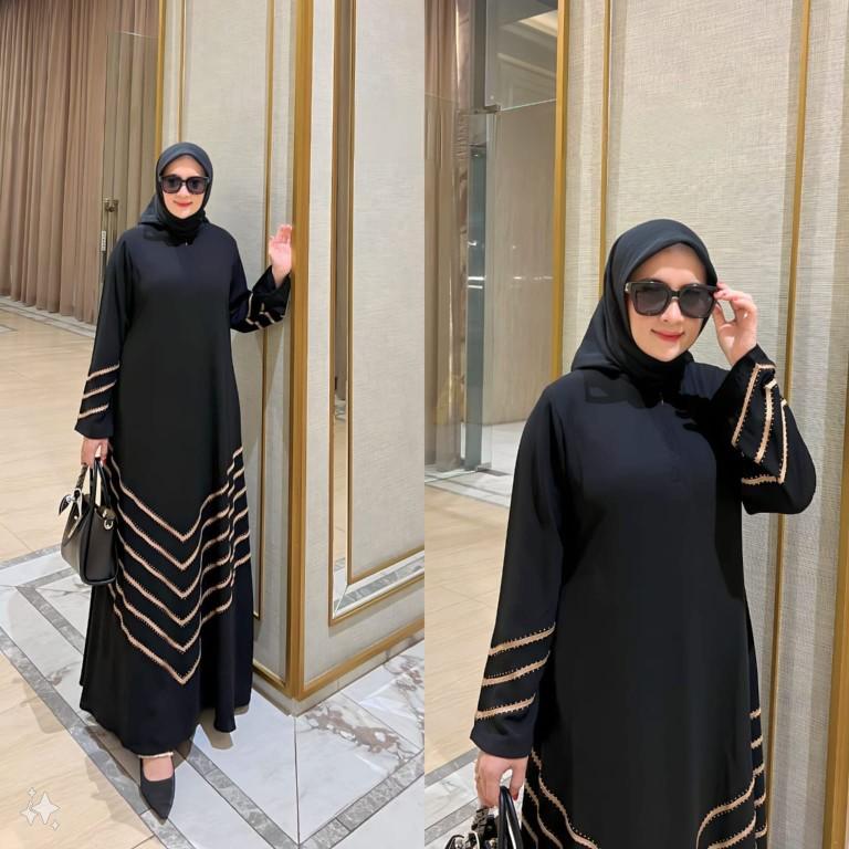 Product Introduction of Gamis Zahra Abaya Violet Hitam Polos Premium Muslim Wanita 3
