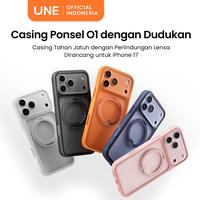 Gambar UNE O1 Casing iPhone 18/17 Pro Max, Kompatibel MagSafe, Magnetic Stand 360°, Shockproof, Tahan Jatuh, Perlindungan Maksimal - Oranye, iPhone 17 Pro Max dari UNE Store Indonesia Kab. Tangerang 1 Tokopedia
