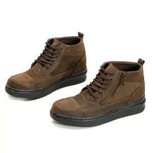 Sepatu Pria Boots High Bahan Kulit Asli Pull Up Boot Model Tali Banin 913