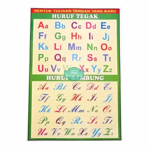 [1 Lembar] Poster Edukasi Huruf Tegak dan Sambung 35x50cm Karton Stationery Belajar