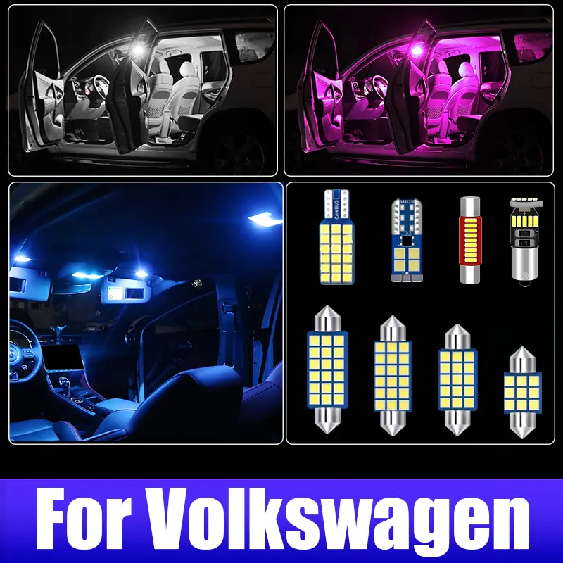 Car Interior LED For Volkswagen VW Golf 3 4 5 6 7 MK5 MK6 MK7 Passat B5 B6 B7 B8 POLO 9N 6R 6C Scirocco Tiguan Touran Touareg 7L Canbus Vehicle Dome Map Reading Lamp Glove box Trunk Light Accessories