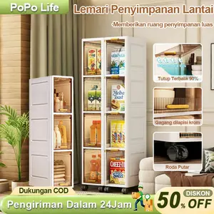 【COD】Lemari Celah Multifungsi / Rak Susun Multilapis / Rak Penyimpanan Plastik / Desain Tahan Air & Debu / Lemari Sudut Kuat & Tahan Lama / Dilengkapi Roda Caster Peredam Suara / Laci Penyimpanan Kapasitas Besar / Memanfaatkan Ruang Sudut Secara Efisien