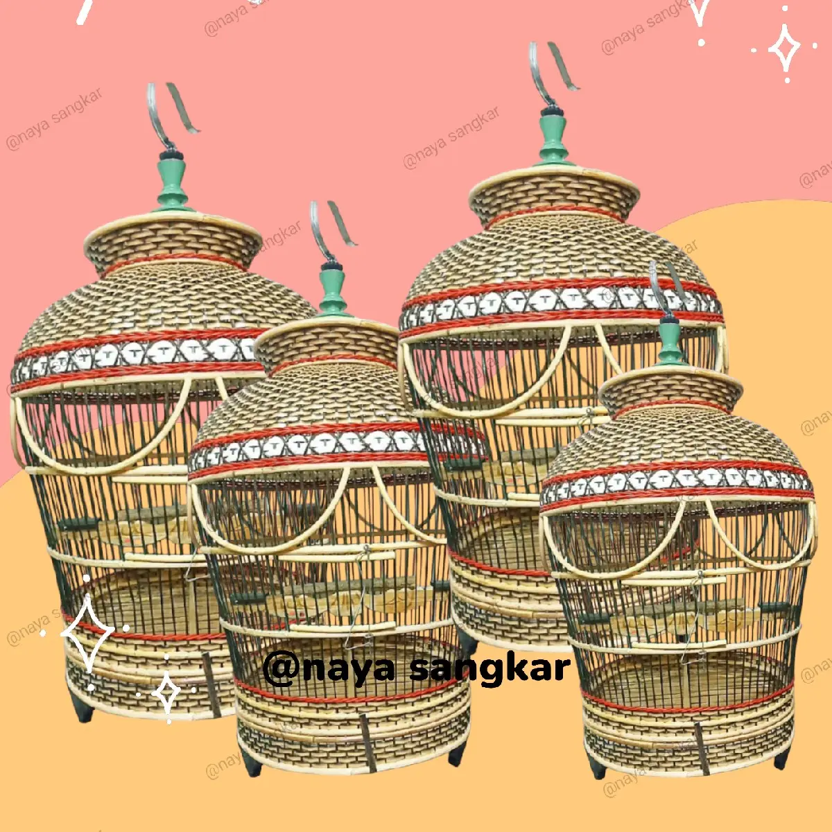 sangkar perkutut, sangkar rajut, sangkar sintetis