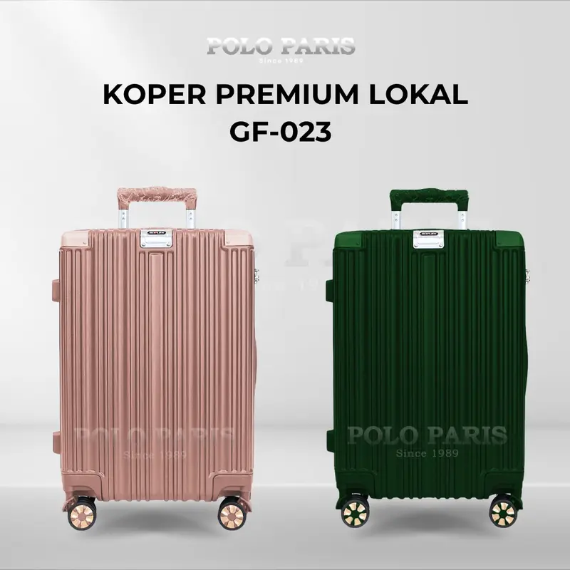POLOPARIS - Koper Premium Lokal 023B 20/24 Inch Polycarbonate + Fiber Abs Kunci Semi TSA Alumunium Frame 3 Angka Roda 360 Tahan Banting 0