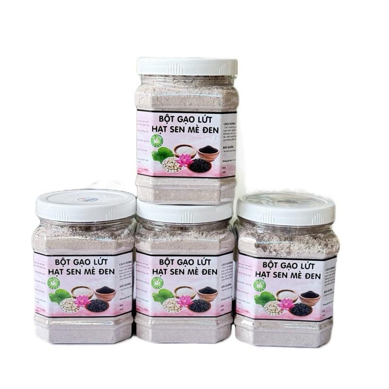 Bột Gạo Lứt Hạt Sen Mè Đen mỗi hộp 500g Hỗ Trợ Tiêu Hóa, Hỗ trợ vóc dáng Botgaoluthatsenmedenhatsen Bothoangngan- Đồ Ăn Vặt Thuỷ Béo