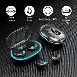 GLORIA-X55 TWS  Earphone Tidur Suara Stereo Level HiFi, Earphones Wireless dengan Kualitas HI-FI Extra Bsaa Baterai Tahan Lama dan Layar Tampilan LED tws  premium