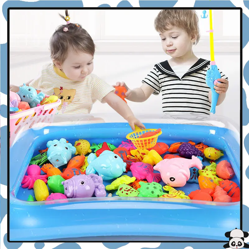[COD] 32PCS Mainan pancing ikan dengan air Kolam pancing ikan magnet anak toys