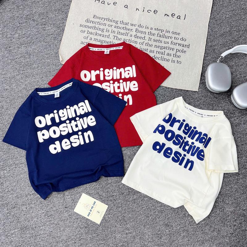   Kho sỉ mẹ Gạo  Áo thun chữ dễ thương cho bé trai - chất co giãn nhẹ form đẹp co giãn nhẹ 4 chiều phối quần Jean đẹp - 3 màu dành cho bé vừa đi học vừa đi chơi đều thoải mái Size từ 8-30kg cho bé trai,bé gái 