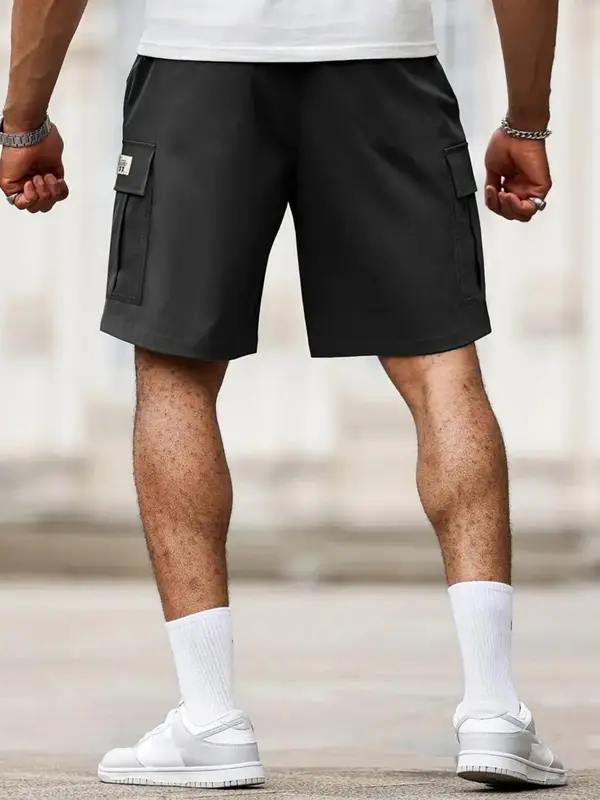 Men's Solid Color Multi-pocket Cargo Shorts, Regular Fit Casual Comfy Breathable Shorts for Daily Wear, Men's Bottoms for Summer, Shorts for Men 1
