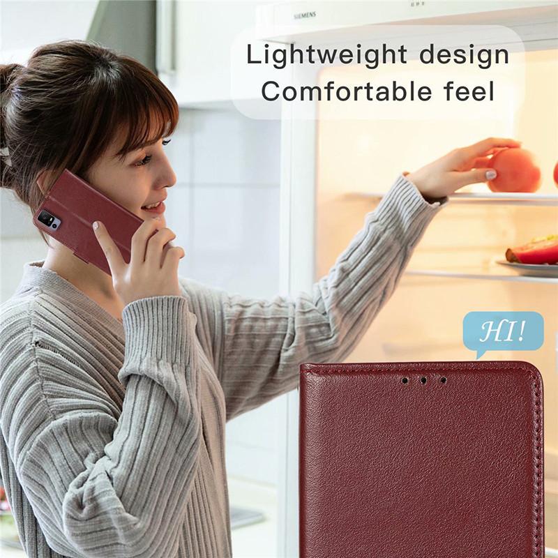 Leather Casing Kulit untuk Sharp Aquos V6 5G Flip PU Dompet Keranjang Slot Siaga Menutupi Kasus Ponsel 3