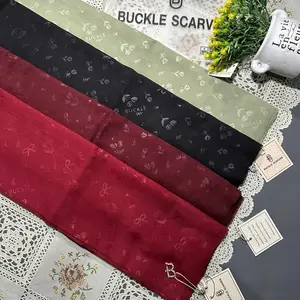 Buckle Embos - Scarves Pouch Embos Monogram Hijab segiempat motif Embos