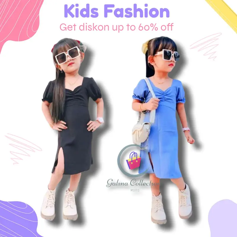 Dress fuji anak perempuan viral, estimasi anak usia 1-5tahun, Dress cringkle fuji anak terbaru 2024 4