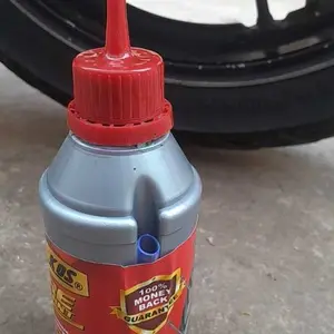 LOWKOS Cairan Ban Tubles 350ml Stiker Merah Anti Ranjau Paku Menambal Otomatis Cepat Kering untuk Ban Motor