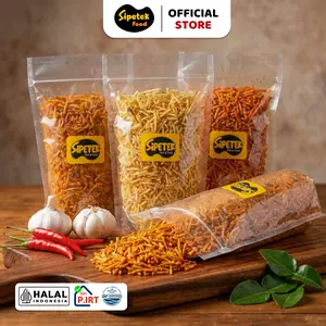 Sipetek Kering Kentang Mustofa Pedas Manis & Asin Gurih Kemasan 500gr Zip Halal