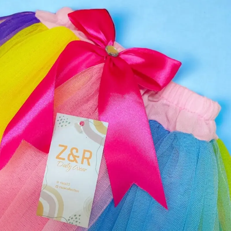 Rok Tutu Anak Pendek (size 6bulan-12 Tahun) Rok Tutu Rainbow 3