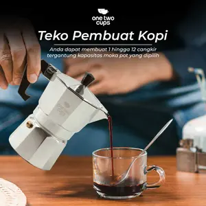 One Two Cups Moka Pot Espresso Coffee Maker Stovetop - Elegan dan Praktis