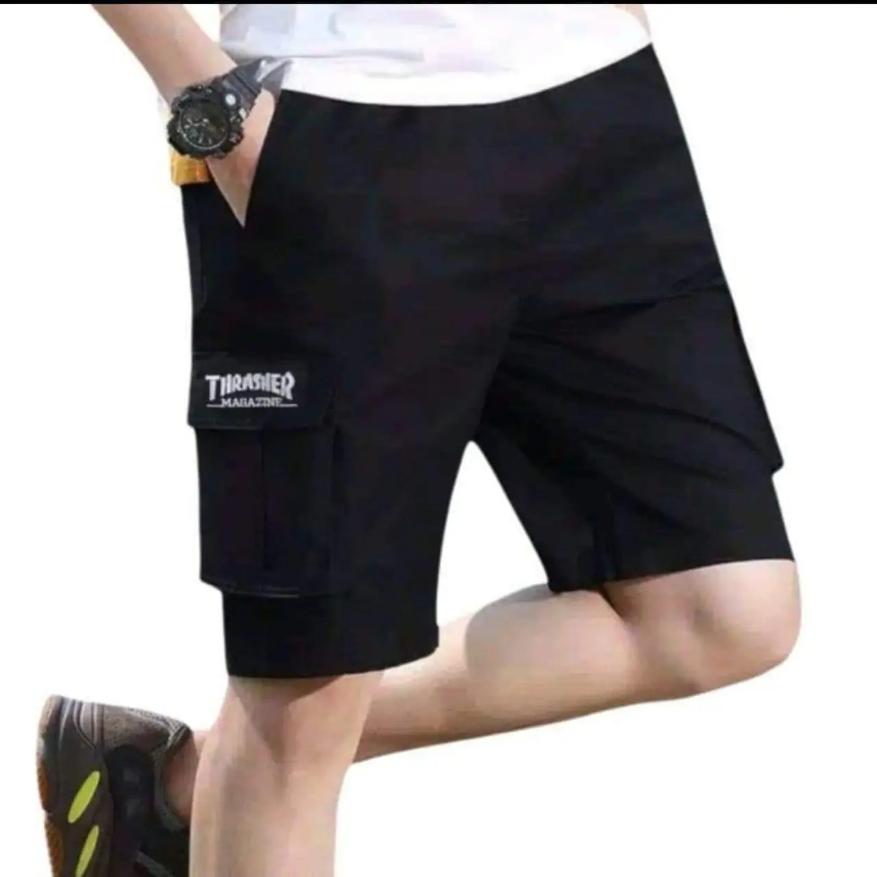 CELANA CARGO PENDEK PRIA DEWASA RIP PINGGANG KOLOR BAHAN TEBAL Nyaman Katun Mocca Hitam Karet Distro Shorts Santai cargo celana pendek