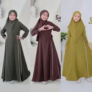 Sabrina Kids Syari Set Khimar Gamis Anak Perempuan Terlaris Gamis Polos Anak Terbaru
