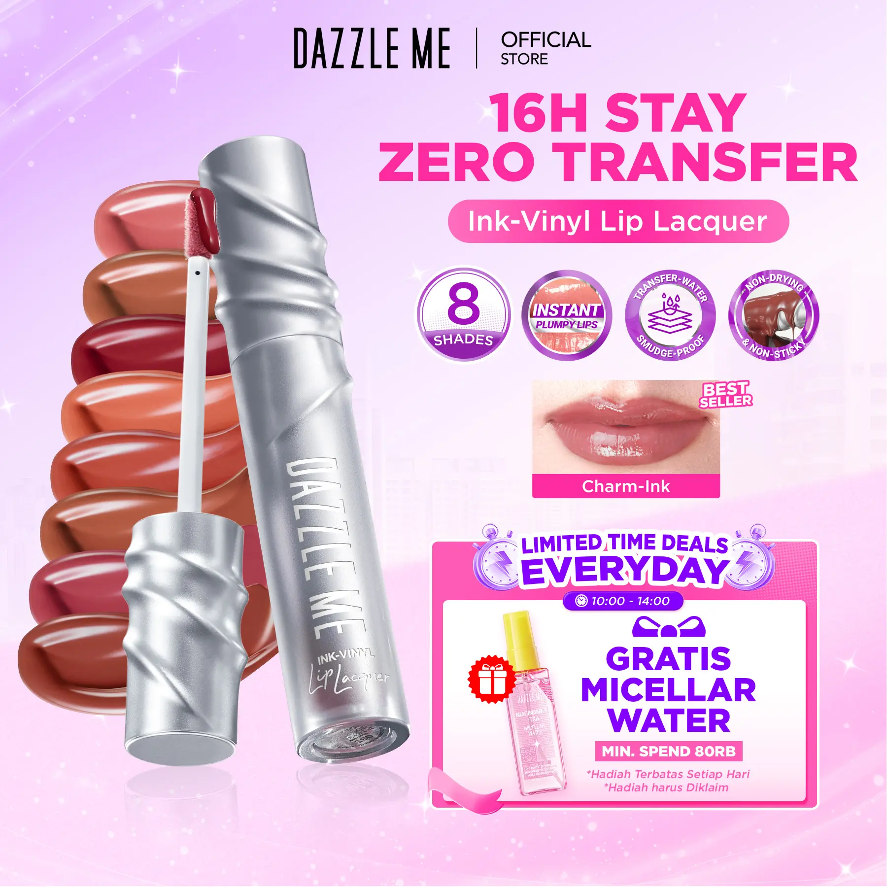 [NEW LAUNCH] DAZZLE ME Ink-Vinyl Lip Lacquer Lip Cream Lipstik Glossy ...