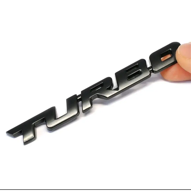 Emblem full logam tulisan turbo mobil/motor Car Kendaraan 3