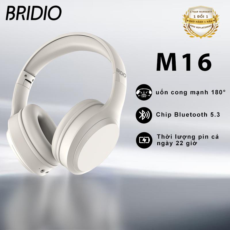  BRIDIO Tai nghe Bluetooth chụp tai M16 BT5.3 Âm thanh HD Giảm nhiễu Có thể gập lại có dây IP  chất lượng cao Nhét Tai Nghe Nhạc 