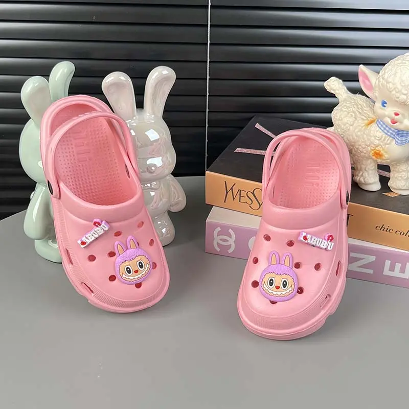Sandal Baim Anak Perempuan Motif Labubu Sol Lembut Anti-selip Bahan Premium EVA Sandal anak-anak 4