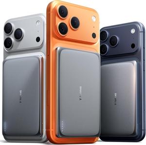 「TORRAS MiniMag Pro 半固体電池 モバイルバッテリー MagSafe対応」0.8CM 極薄 軽量 小型 5000mAh マグネット式 iPhone 17 / 16 / 15 / 14 / 13 / 12 シリーズ対応 PSE認証済 (月灰・グレー)