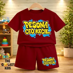THE GALAXY KIDS-BAJU SETELAN ANAK KATA KATA VIRAL CEO KECIL UNTUK USIA 1-8 TAHUN / SETELAN ANAK LAKI LAKI PEREMPUAN BAHAN KATUN COMBED / SETELAN KAOS FASHION ANAK / SETELAN ANAK KAOS LENGAN PENDEK DAN CELANA PENDEK / SETELAN ANAK MURAH BAHAN ADEM