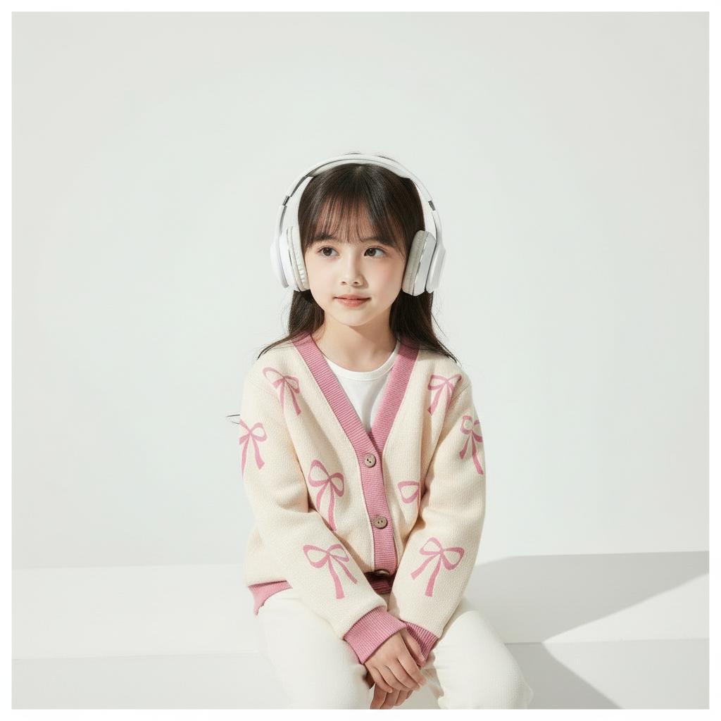 CAIFU Jaket Cardigan Pita Cream Anak Perempuan Lengan Panjang Y2K Usia 3-12 Tahun Bahan Lembut Halus Nyaman Adem Variasi Warna Pastel Cantik Fashion