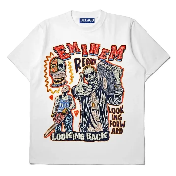 Baju Kaos Band Eminem Skull Vintage Tees - Tshirt Unisex Pria Wanita Premium 24s FREE STICKER
