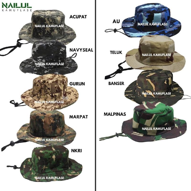 Grosir Topi Rimba Dewasa Loreng Outdoor dengan Pilihan Motif Warna - Gunung 0