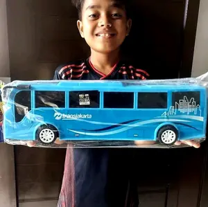 Mainan Bus Transjakarta murah - Mobil Bis Busway Tarik Anak Edukatif