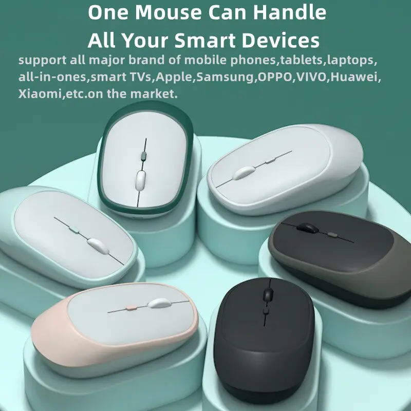 Mouse Bluetooth Wireless Silent Senyap Ultra Tipis Portable Rechargeable 2in1USB Dongle 2.4ghz & Bluetooth 2