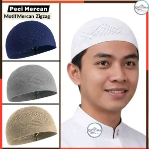 Peci Mercan Turki Anadzir Zig-zag Qayyima / Kopiah Rajut Elastis / Kopyah Dewasa Murah Super Premium