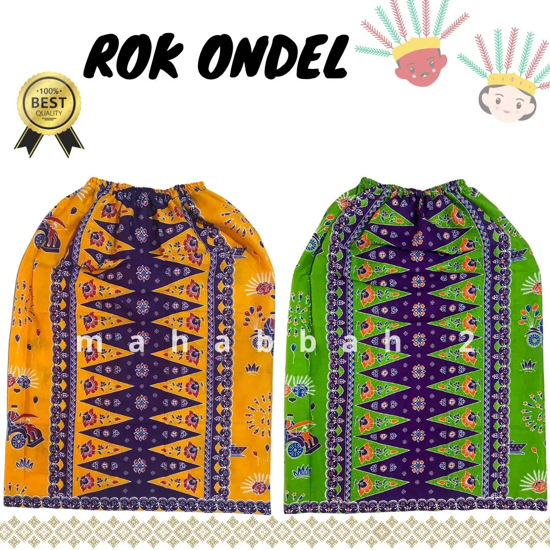 Rok Ondel Ondel Betawi Motif Tumpal Anak Dewasa Bahan Nyaman Di Pakai Cocok Untuk Seragam