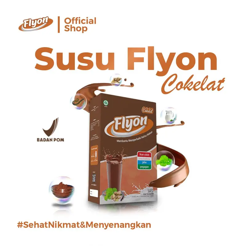 Susu Flyon Rasa Cokelat Penambah Nafsu Makan Tinggi Kalori & Protein 200gr 3