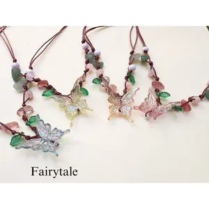 Kalung neckles kupu kupu alam | tema peri | fairy tale | kalung peri |