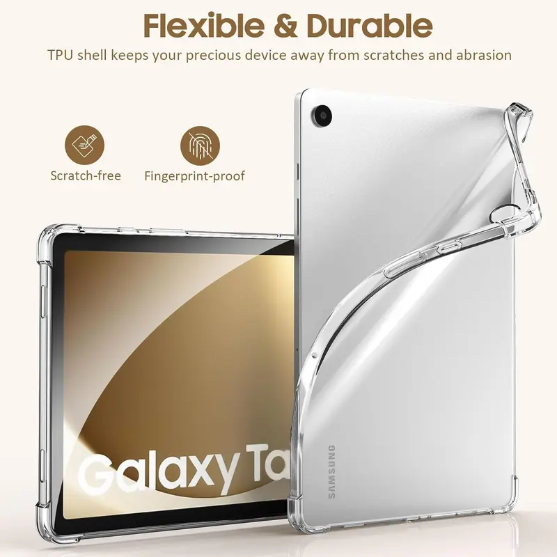 Ốp Cho Samsung Galaxy Tab A9 8.7, Bảo Vệ Chống Rơi Túi Khí Tiên Tiến, TPU Silicon Linh Hoạt Chống Sốc, Chống Trầy Xước, Chống Vàng, Ốp Vỏ Mỏng Ốp Máy Tính Bảng Samsung Galaxy Tab A9 Plus, Trong Suốt 7