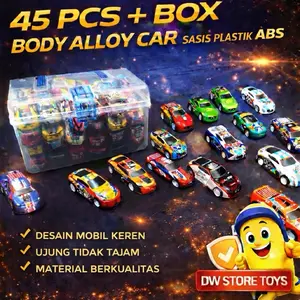 (Paket Kado) Xtra Box isi 45 pcs - Mobil Mainan anak anak bahan body alloy pullback sasis plastik ABS / mainan edukasi anak anak Toy