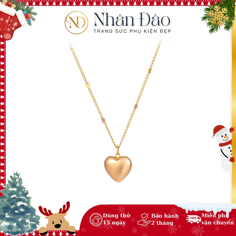 Dây chuyền TRÁI TIM TRƠN đơn giản tinh tế titan cao cấp xi vàng hồng sang trọng 