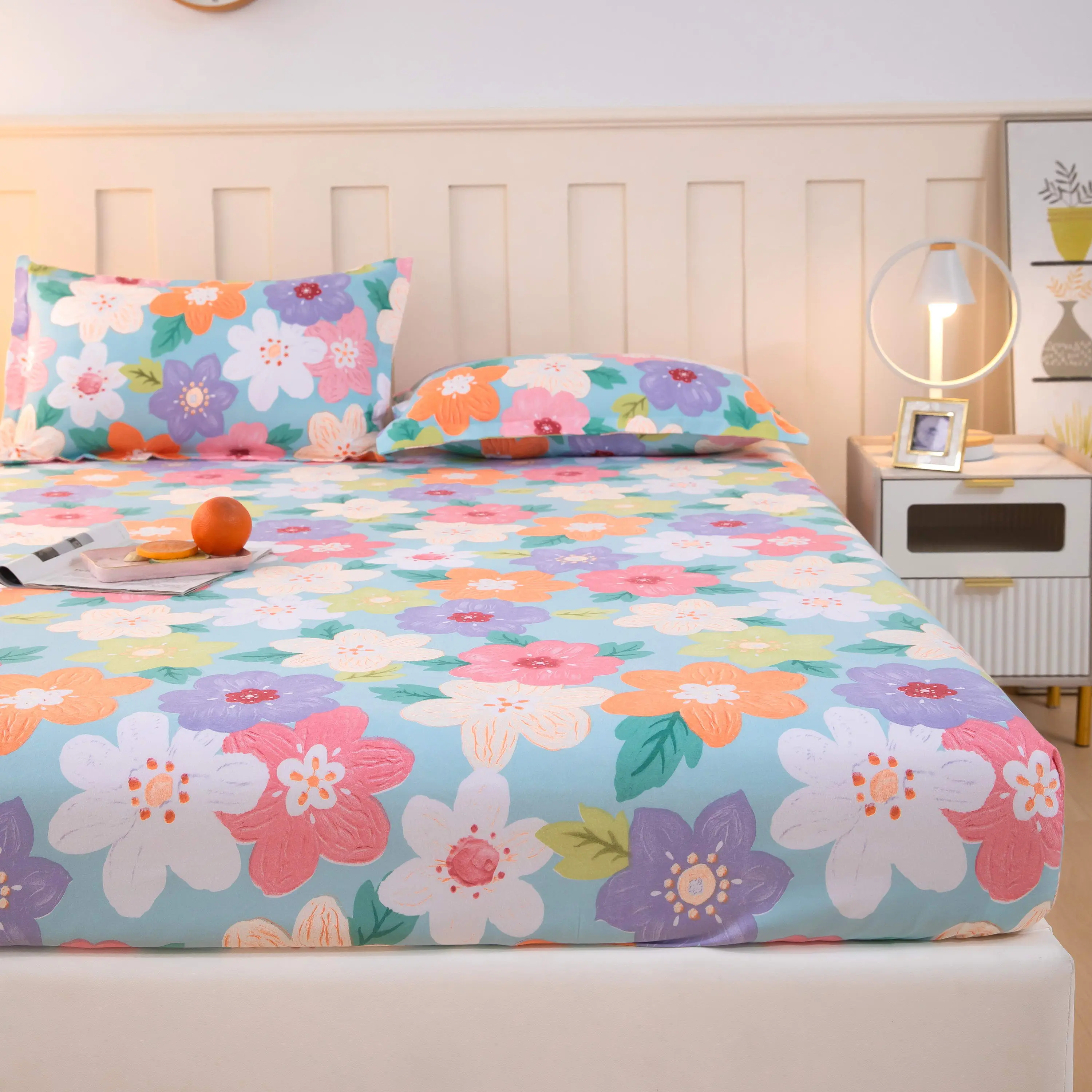 2025 New style comfortable and skin-friendly thickened 130g plant cashmere printed (Sheet+Pillowcase) queen