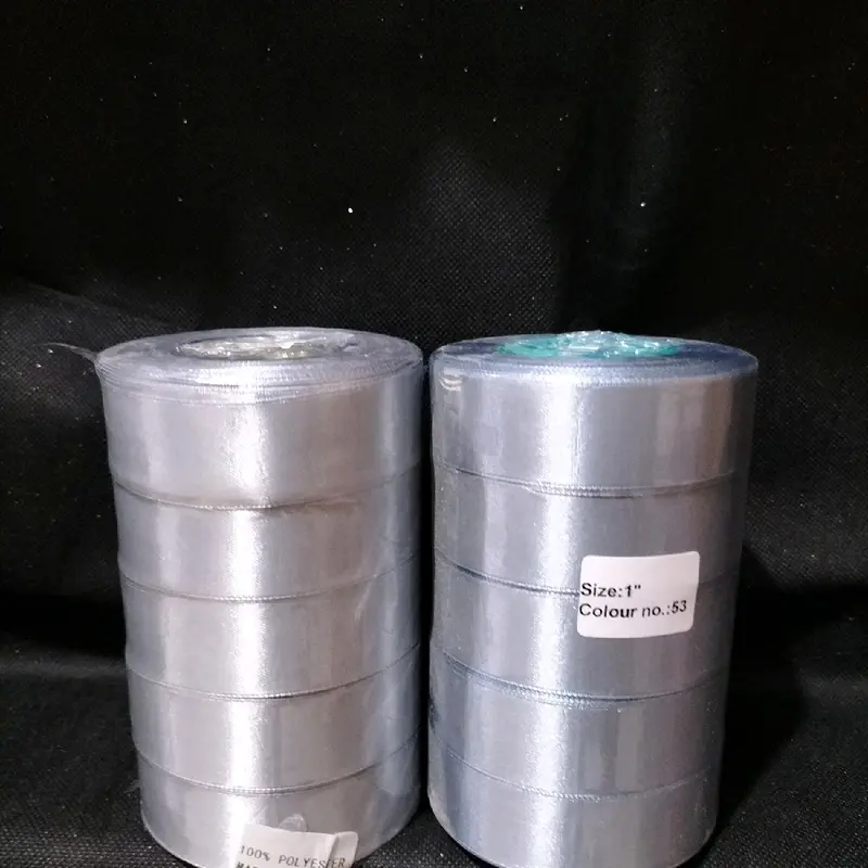 Pita Satin 2,5 cm Per Roll / Pita Satin 25 mm Per Roll Bahan Polyester Halus & Lembut Cocok untuk Dekorasi dan Hiasan 8