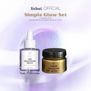 [LISHUI] Simple Glow Set Sunscreen spf 40 PA++ dengan niacinamide 10% Serum