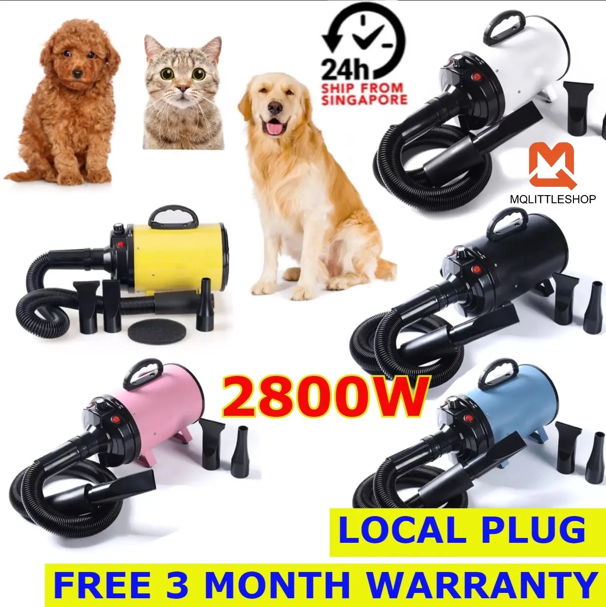 MQLITTLESHOP 2800W PET BLOWER DOG CAT DRYER