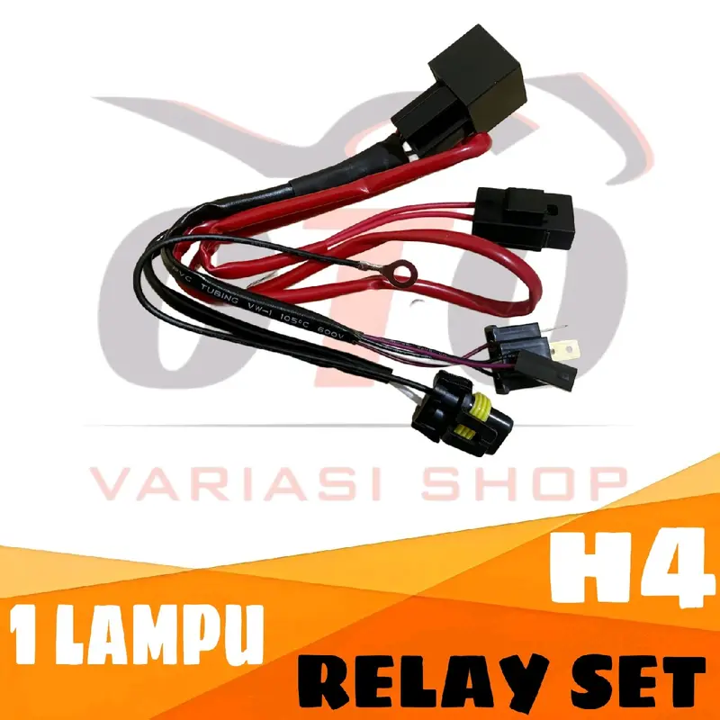 KABEL RELAY SET LAMPU MOTOR MOBIL LED & HID H4 HI LOW 1