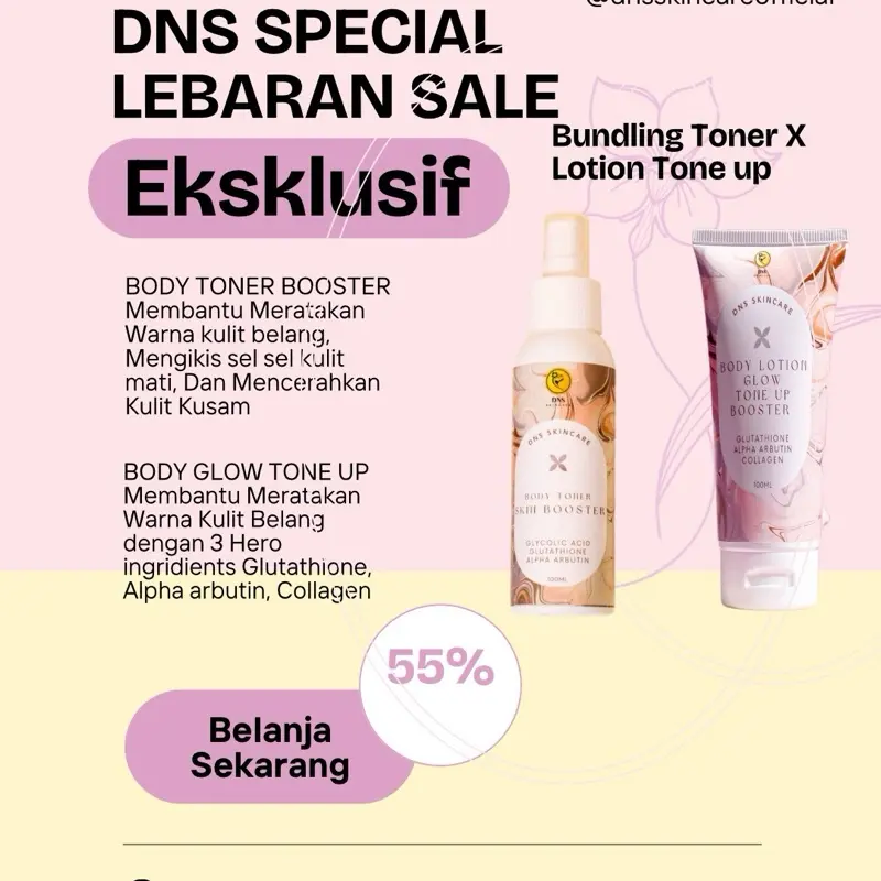 PAKET BUNDLING TONER + BODY LOTION TONE UP BOOSTER